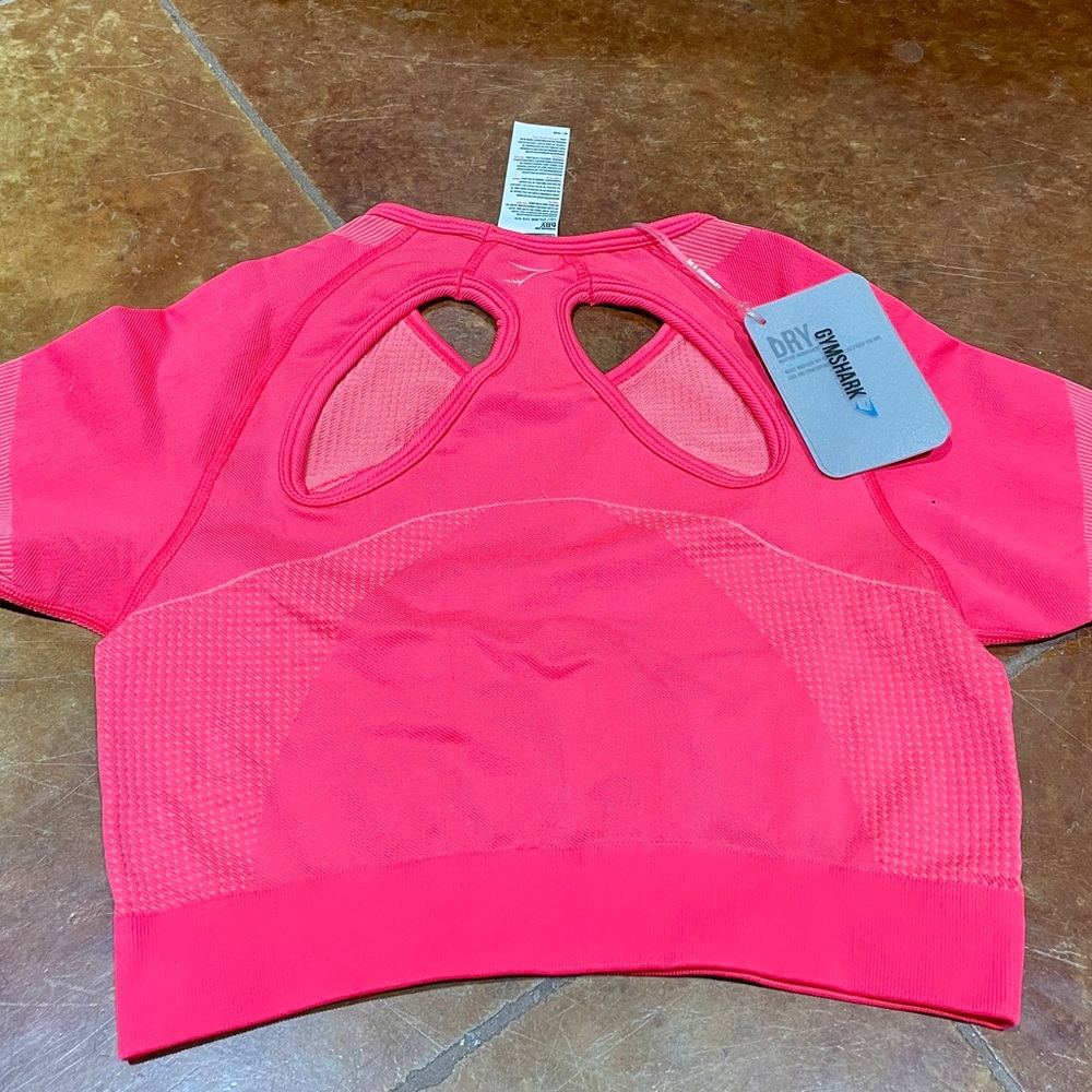 Gymshark - Ultra Seamless Crop Top - Neon Pink - Size Large